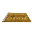 thumbnail image 2 of Ahgly Company Machine Washable Indoor Round Persian Yellow Traditional Area Rugs, 4' Round, 2 of 4