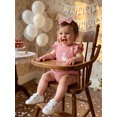 thumbnail image 4 of RUINIXCW Baby Girl First Birthday Outfit Silly Goose Outfit Infant Baby Girls 1/2 Half Birthday Clothes Embroidery Fly Sleeves Romper Bodysuit Playsuit Headband, 4 of 9