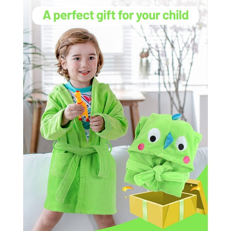 WYTbaby Kid s Hooded Bathrobe Soft Plush Cute Robe Pajamas