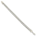 thumbnail image 3 of 9.3mm Rhodium Plated Flat Curb Chain Bracelet, 8 inches, 3 of 7