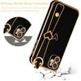 thumbnail image 5 of Designed for iPhone 11 6.1 inch Case,Luxury Plating Edge Love Hearts Pattern with Wristband Kickstand Camera Lens Protection,Soft Shockproof Cover for Girls Women,Black, 5 of 13
