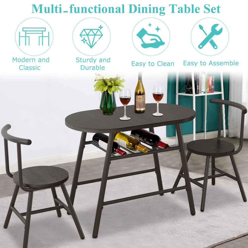 Buy High Top Dining Set for 2, BTMWAY 3pcs Breakfast Table Set with