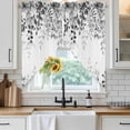 thumbnail image 6 of Grey Swag Valances for Windows, Kitchen Window Curtains Over Sink, Eucalyptus Leaves Window Treatment Curtains for Living Room/Bedroom Curtains 2 Panel Sets 36"x45", 6 of 8