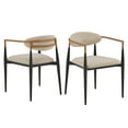 thumbnail image 2 of Weston Home Yuma Mid-Century Modern Dining Chair with Two-Tone Amber Dust & Black Finish, Light Beige (Set of 2), 2 of 7