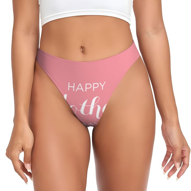 Balery Happy Mother's Day Tangas de Algodón para Mujer con Estampado – Ropa Interior Sexy, Transpirable, G-string-Small