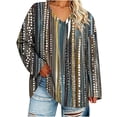 thumbnail image 3 of Women Blouses Sawvnm Women Fashion Plus-Size V-Neck Long Sleeved Printing Top 4XL, 3 of 7