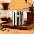 thumbnail image 2 of European Vintage Striped Ceramic Coffee Mug, 10oz Double-Wall Porcelain Cup for Hot Drinks, 2 of 9