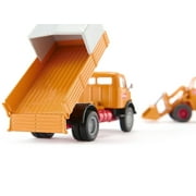 Mercedes-Benz 710 Truck Yellow and Kramer 411 Wheel Loader Yellow with Trailer 1/50 Diecast Models by Siku