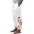 thumbnail image 1 of Gibobby pantalones de yoga Alta Recta Con Bolsillos Algodón Mujer Pantalones Sueltos Pantalones Casual Cintura Estampado Largo Pantalones Casuales Mujer (Rosa, L), 1 of 5