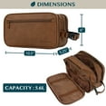 thumbnail image 5 of PAVILIA Toiletry Bag for Men, Travel Toiletries Bag | Water-resistant Dopp Kit, PU Leather Shaving Pouch Organizer for Accessories, Cosmetic, Hygiene, Grooming Essentials (Brown), 5 of 8