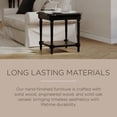 thumbnail image 3 of Maven Lane Pullman Traditional Square Wooden Side Table, Antiqued Black Finish, 3 of 7