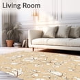 thumbnail image 2 of ODIKA 6'x9' Machine Washable Non-Slip Area Rug, Enchanted Garden Floral Scrollwork High Traffic Rug, Beige, 470535, 2 of 7