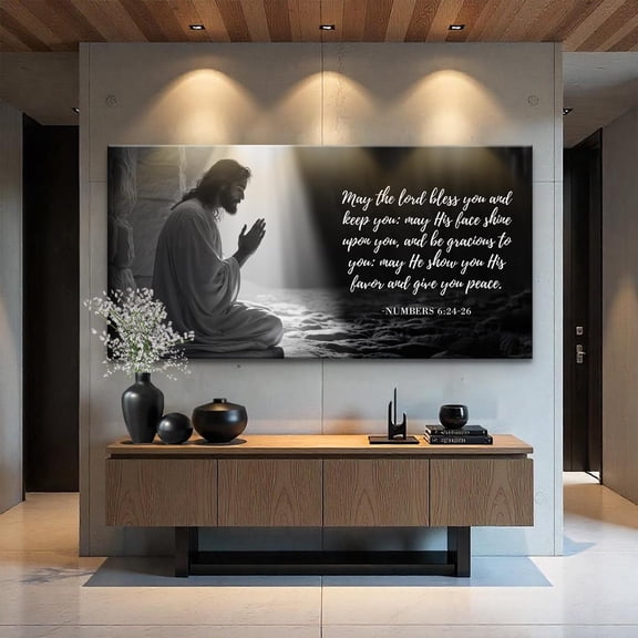 Numbers 6:24-26 - May The Lord Bless You Faith Sign | Bedroom Bible Verse Sign | Scripture Wall Art | Christian Home Decor | Living Room Art