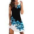 thumbnail image 1 of DPTALR Robe d'Été pour Femmes, Robe Col Ras du Cou Sans Manches Mignonne à Volants Évasée Fluide Plage Soleil Mini Débardeur Courte Robes, 1 of 5
