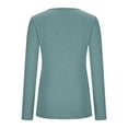thumbnail image 4 of IROINNID Deals Womens Long Sleeve V-Neck Shirts Lounge Comfortable Solid Color Tops Blouse,Blue, 4 of 6