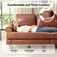 thumbnail image 6 of HOMRELEXA 87" PU Leather Couch, Comfy Deep Seat Sofa for Living Room, with 2 Pillows, Brown, 6 of 8