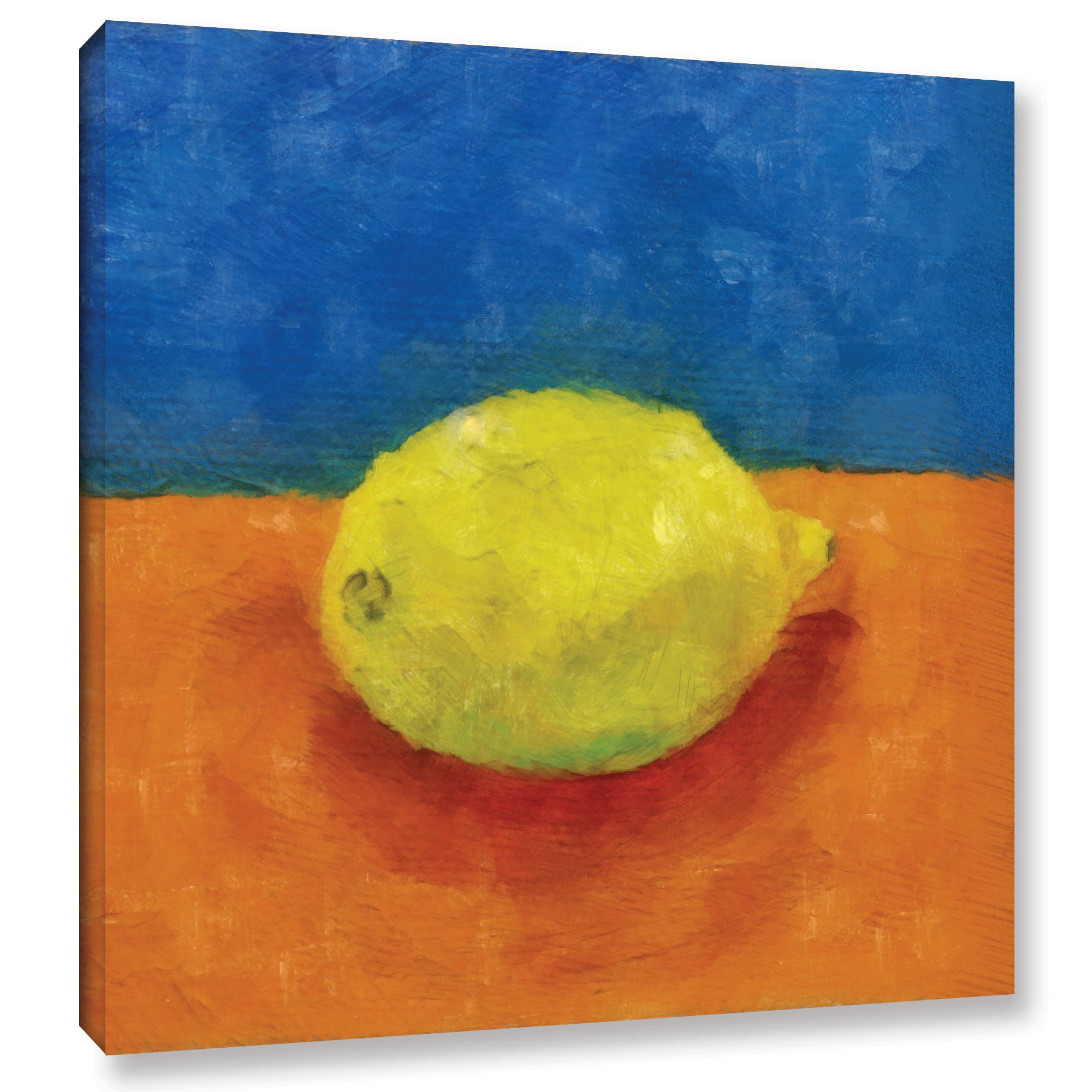 ArtWall Kevin Calkins "Lemon with Blue and Orange" Gallery-Wrapped Canvas