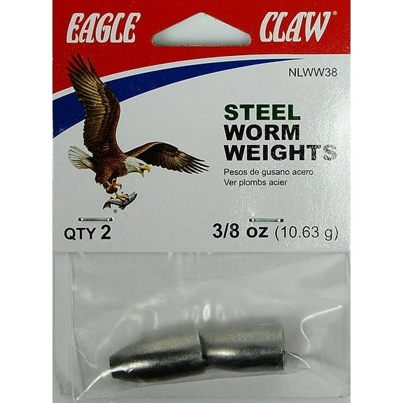 Eagle Claw Fishing, NLWW38 Steel Worm Weight, 3/8 oz.