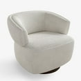 thumbnail image 3 of CozyHom Swivel Barrel Chair, Accent Lounge Sofa Chair with 360-Degree Base, Oversized Upholstered Reading Chair, Modern Round Club Chair for Living Room, Bedroom, Office, Beige, 3 of 8