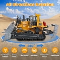 thumbnail image 4 of Lictin Remote Control Construction Toys for Kids, RC Tractor Track Bulldozer Vehicles Toys with Metal Shovel, Lights and Sound,  Gift for boys Aged 3 4 5 6 7 8 Year Old, 4 of 8