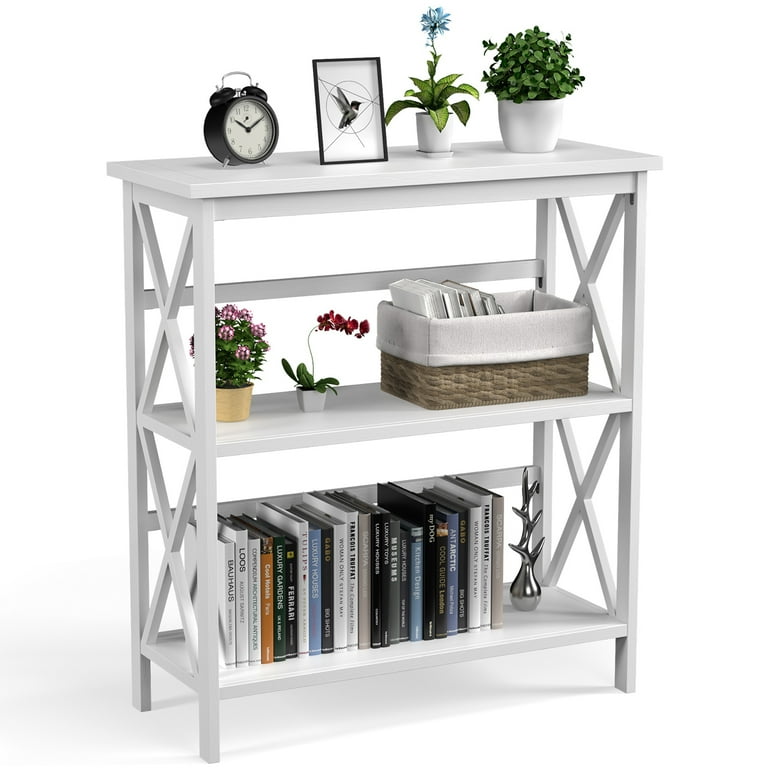 Costway 3-Tier Wooden Bookshelf w/ Open Storage LIGHTWEIGHT 
