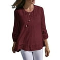 thumbnail image 6 of Womens Tops Womens Plus Size Tops Long Sleeve Shirts Blouses Lace Pleated Tunic Tops, 6 of 7