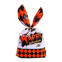 KMMYS 50Pcs Halloween Ear Packaging Bags, Pumpkin Candy Bags, Treat Bags for Snacks, Versatile Gift Bags for Parties, Perfect for Cookies, Biscuits, and Halloween Favors