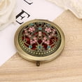 thumbnail image 3 of Flmtop Vintage Fleur Creuse Mini Poche Pliante Ronde Double Face Maquillage Miroir Cadeau, 3 of 7