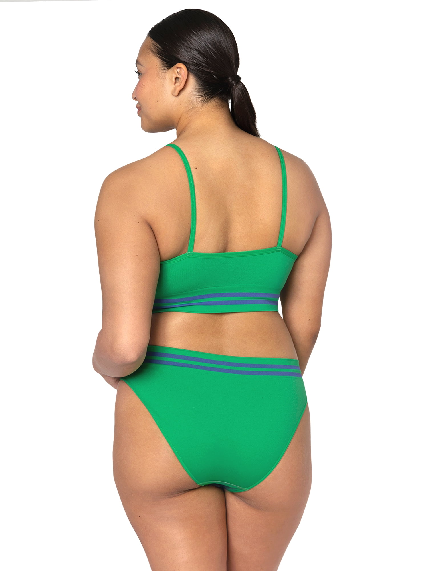 fresh collection by Fruit of the Loom Women's Seamless Cami Bralette and Bikini Underwear Set