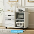 thumbnail image 6 of Gianna 3 Drawer File Cabinet with Wheels and Open Storage Shelves for Home Office, White, 6 of 6