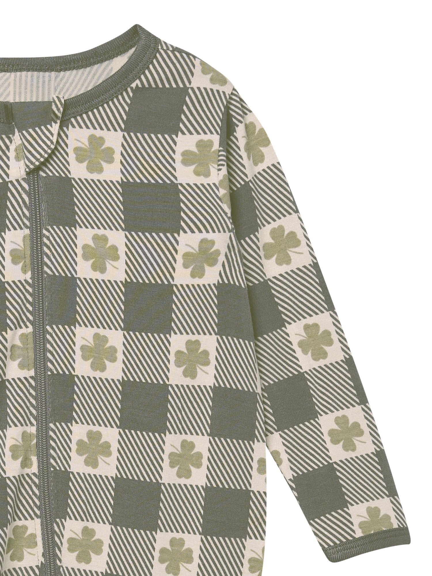 Modern Moments by Gerber Baby Neutral Viscose St. Patrick's Two-Way Zip Sleep 'N Play Footed Pajamas, Sizes Newborn - 6/9 Months