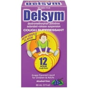 Delsym: Children & Adults 12-Hour Grape Cough Suppressant, 3 oz
