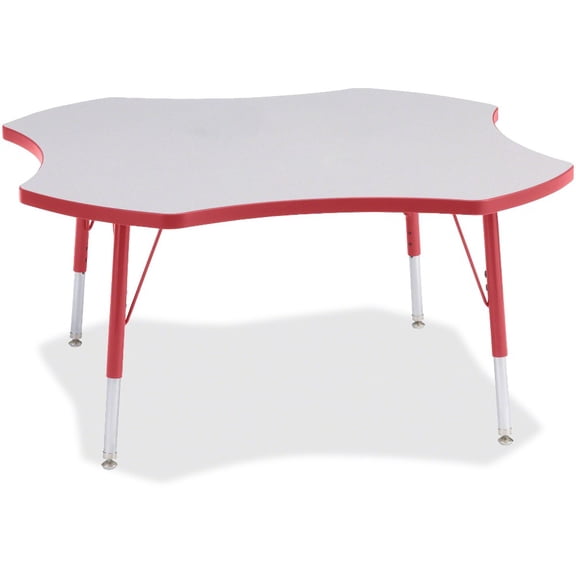 Four Leaf Activity Table, E-height - Freckled Gray/Red/Gray