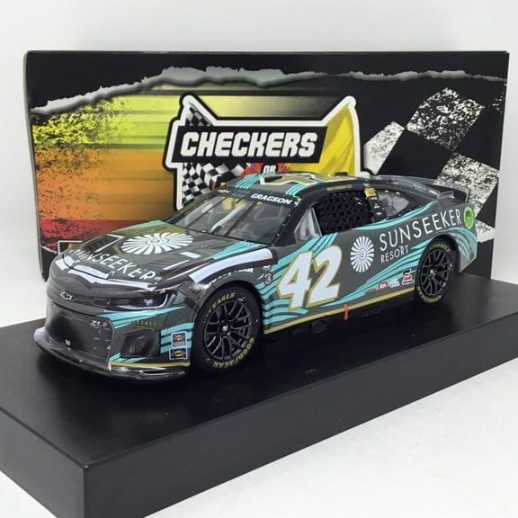 Action Racing Noah Gragson 2023 #42 Sunseeker Resort Checkers or Wreckers 1:24 Regular Paint Die-Cast Chevrolet Camaro