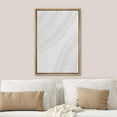 thumbnail image 3 of PixonSign Framed Canvas Wall Art Gray White Paint Stroke Stripe Circles Abstract Print Minimalism Contemporary Nordic Relax/Calm Decoration for Living Room, Bedroom, Office - 24"x36" Natural, 3 of 5