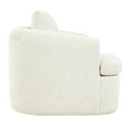 thumbnail image 2 of Fnkosi Accent Chair, Living Room Chairs with 360-Degree Rotation, Corduroy Fabric Reading Chair, No Assembly Required, Single, Cream, 2 of 9