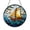 Acrylic 3.5 Inch, variant on Colorful Sailing Ship Stained Glass Suncatcher Window Hanging, Ocean Wave Sailboat Decorative Glass Style Panel, Coastal Sea Landscape Window Decor Art, Nautical Theme Home Window Ornament