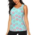 thumbnail image 1 of Vsdgher Débardeur Imprimé Donuts Colorés pour Femmes, Séchage Rapide, Sport, Course - Petit, 1 of 7