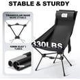 thumbnail image 2 of High Back Folding Camping Chair with Removable Headrest and Carry Bag, Heavy Duty for Outdoor Travel, 2 of 5