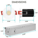 Luxrite 1 inch LED Recessed Lighting with Junction Box 7W 5 Color ...