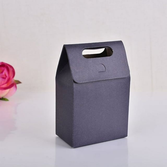 Zhuge Regalo, bolsa de embalaje de caja de regalo, bolsa de regalo de papel kraft vintage (mediana, azul oscuro)