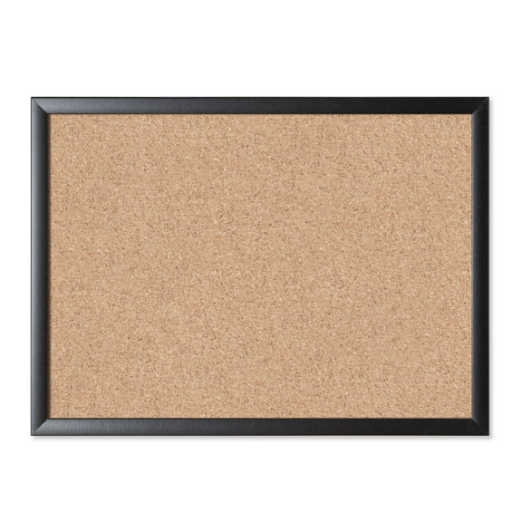 U Brands, 18 x 24 in., Cork Bulletin Board, Black MDF Frame