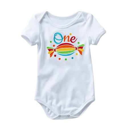 

AIMAOMI Newborn Infant Baby Girls Boys Print Summer Spring Birthday Short Sleeve Romper Bodysuit Clothes H