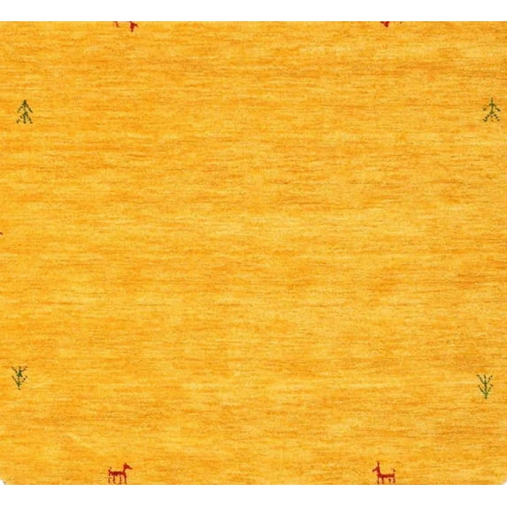 Ahgly Company Machine Washable Indoor Rectangle Contemporary Deep Yellow Area Rugs, 8' x 12'