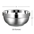 thumbnail image 6 of Yalilong Set of 2 Heat Insulated Stainless Steel Bowls, SUS 304, Double Walled Multipurpose, Perfect Snack Bowls for Serving Ice Cream or Hot Soup, Cereal, Rice, Noodles, Salad (55 ounces), 6 of 6