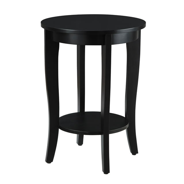 Convenience Concepts American Heritage Round Sofa & Couch End Table, Black
