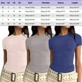 thumbnail image 3 of Tshirts Shirts for Women Short Sleeve Basic Summer Crew Neck Crop Outing Layered Slim Fit Tank Tops Sizes XL, 3 of 4
