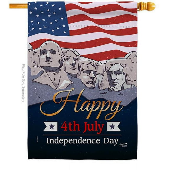 Angeleno Heritage H137292-BO 28 x 40 in. July 4th Indpendence Day American Vertical House Flag with Double-Sided Decorative Banner Garden Yard Gift
