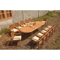 thumbnail image 4 of Grade-A Teak Dining Set: 12 Seater 13 Pc: 118" Oval Table And 12 Clipper Stacking Arm Chairs Outdoor Patio WholesaleTeak #51CP2613, 4 of 5