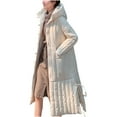 thumbnail image 2 of Black and Friday Clothing Sales Idoravan Coats for Women Plus Size Clearance Winter Fashion Woman Lengthened and Thickened Medium Length Down Cotton Jacket Beige L, 2 of 9